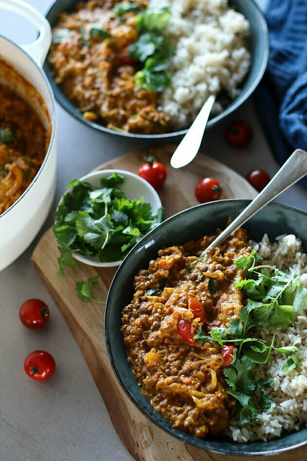 Recept: Lečin curry s prepraženo cvetačo