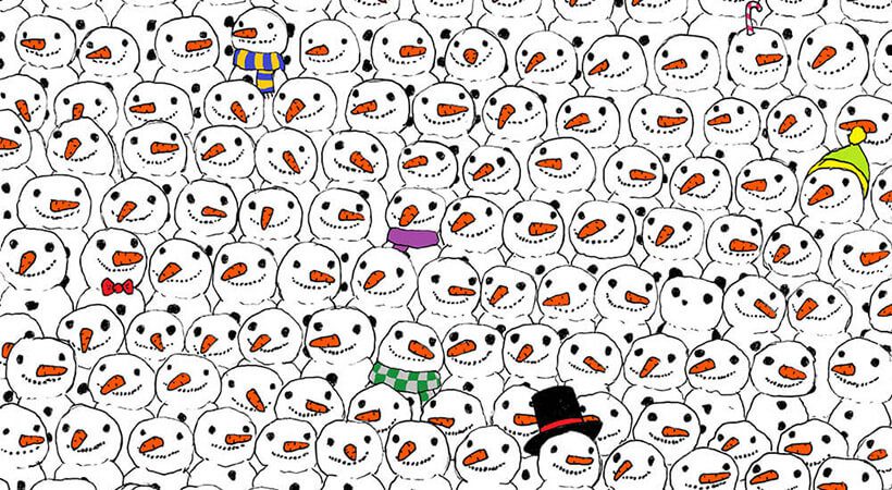 Krajšanje časa: Ali najdeš pando med snežaki?