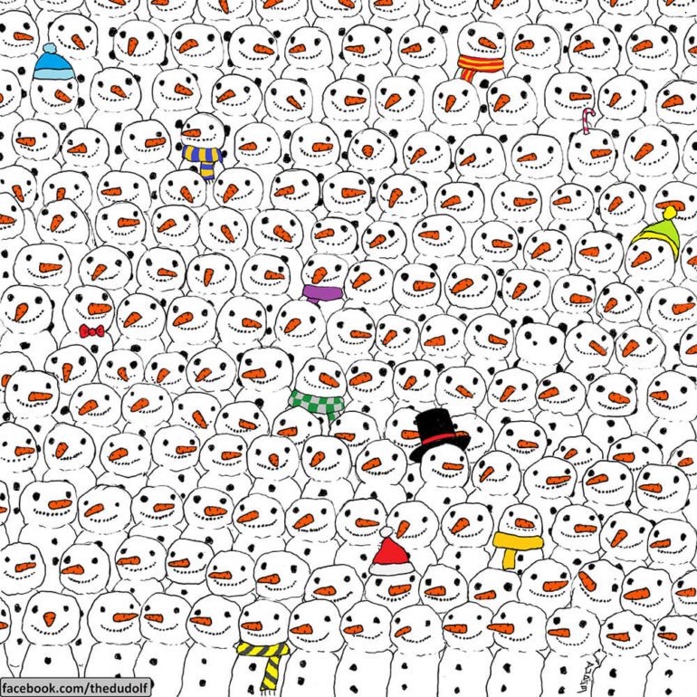 Krajšanje časa: Ali najdeš pando med snežaki?
