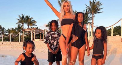 Kim Kardashian s svojimi otroci - Modna.si