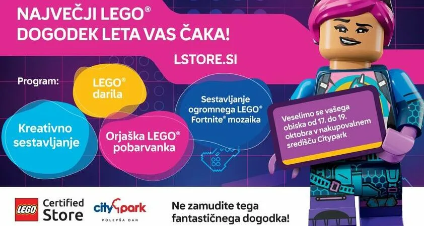 Sestavljanje velikanskega LEGO® Fortnite® mozaika bodo spremljali orjaška LEGO® pobarvanka in nagradna igra - Modna.si