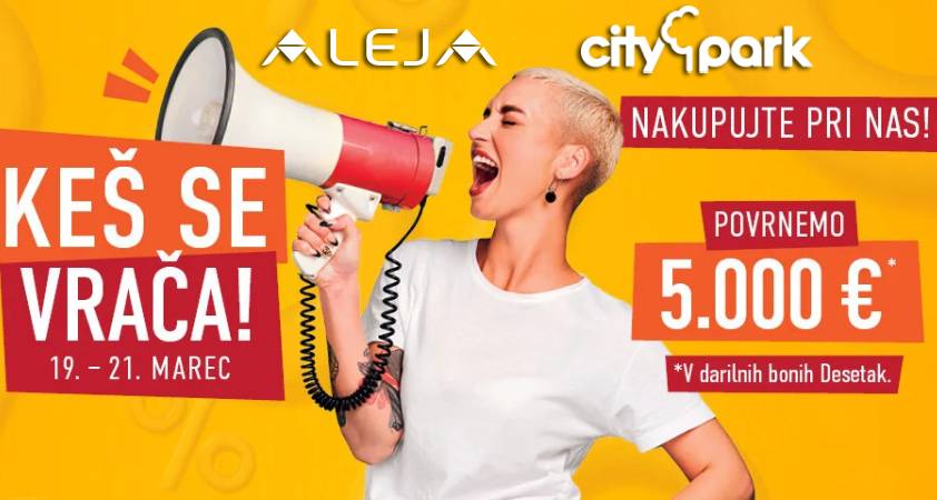 Ob začetku pomladi bodo v ALEJI in Cityparku skupaj podelili za kar 10.000 evrov DESETAKOV